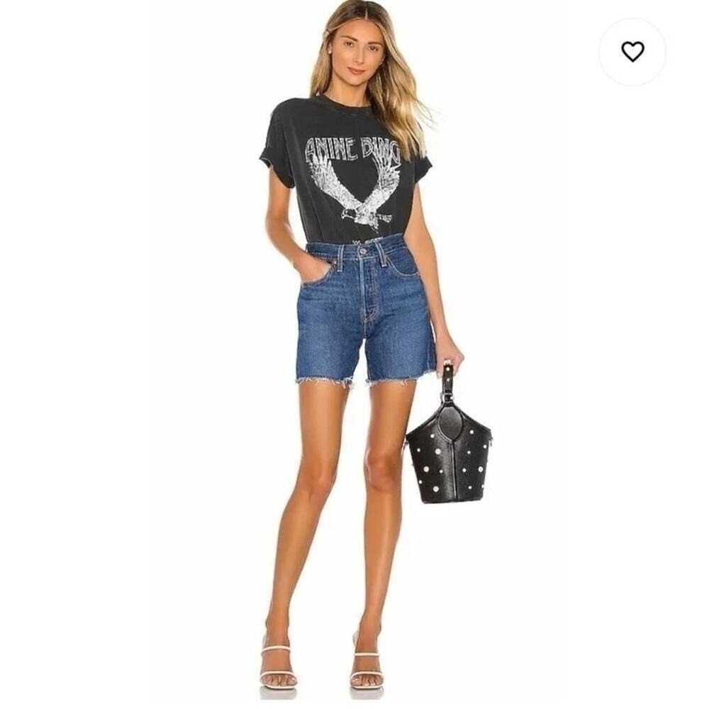 Levis 501 high rise Raw Hem‎ Mom Denim jean shorts plus size 18W new!!!